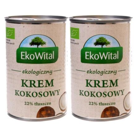 2 x Krem Kokosowy 22% Tłuszczu Bio 400 ml - EkoWital