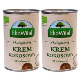 2 x Krem Kokosowy 22% Tłuszczu Bio 400 ml - EkoWital
