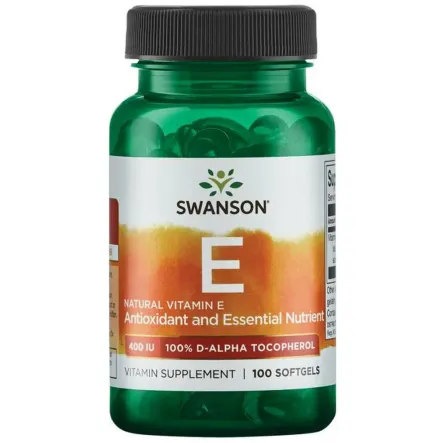 Witamina E Naturalna 400 IU 100 Kapsułek - Swanson 