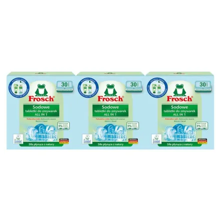 3 x Sodowe Tabletki do Zmywarek All in One 30 Sztuk - Frosch
