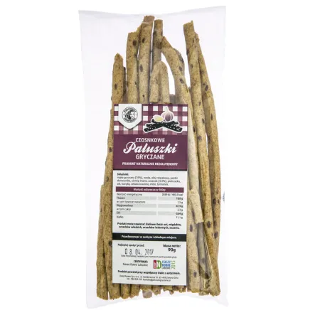 Czosnkowe Paluszki Gryczane Naturalne Bezglutenowe 90 g Dalej Razem