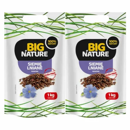 2 x Siemię Lniane Brązowe 1 kg Ziarna Nasiona Lnu - Big Nature