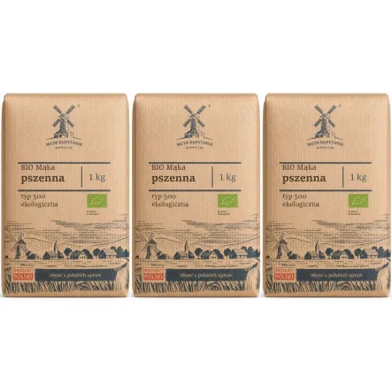 3 x Mąka Pszenna Typ 500 Eko 1 kg - Młyn Kopytowa