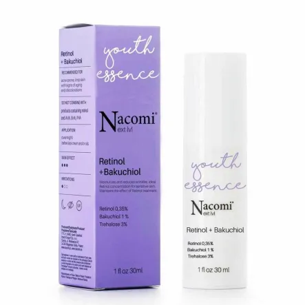 Serum RETINOL 0,35% plus BAKUCHIOL 1% 30 ml - Nacomi - Przecena Krótka Data Minimalnej Trwałości