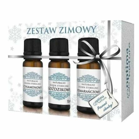 Zestaw Zimowy (Olejki Cynamon, Goździk, Pomarańcza) 3x 10 ml - Optima Natura - Przecena Krótka Data Minimalnej Trwałości