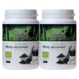 2 x Młody Jęczmień Bio 300 g 100% Sok z Młodego Jęczmienia Eko - Bio Organic Foods