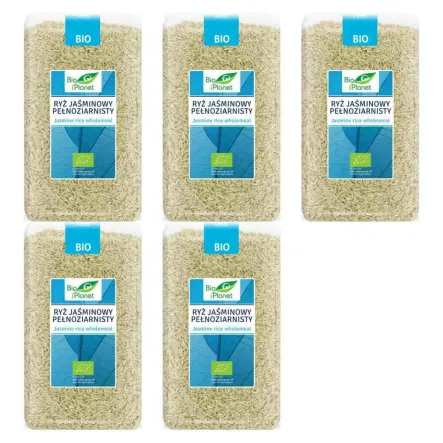 5 x Ryż Jaśminowy Pełnoziarnisty Bio 1 kg Bio Planet