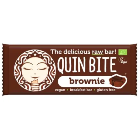 Baton RAW Brownie Bezglutenowy BIO 30 g - QUIN BITE