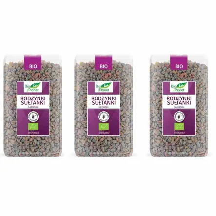Zestaw 3 x Rodzynki Sułtanki Bio 1 kg - Bio Planet