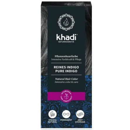Indygo - Ziołowa Farba do Włosów 100 g - Khadi 