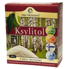 Ksylitol 0,5 kg - Pięć Przemian - Fiński Cukier Brzozowy Oryginalny Xylitol z brzozy Finlandia
