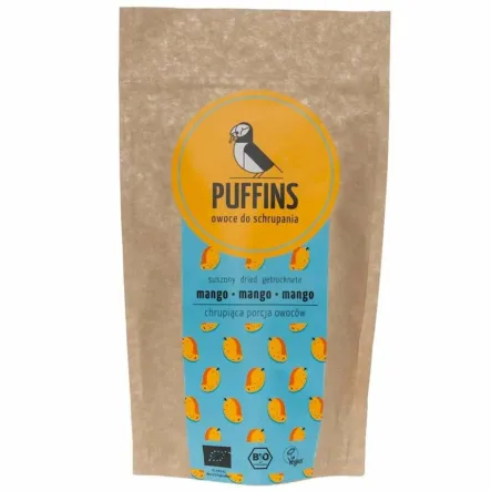 Mango Suszone Bio 40 g - Puffins - Przecena Krótka Data Minimalnej Trwałości