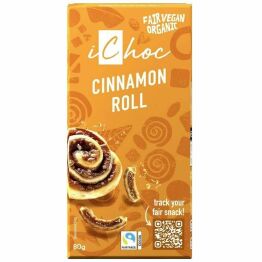 Tabliczka Kakaowa z Cynamonem i Kawałkami Wafli Fair Trade Bio 80 g - ICHOC