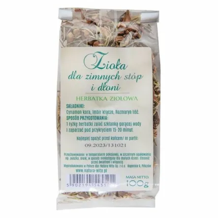 Zioła Dla Zimnych Stóp i Dłoni 100 g - Natura Wita