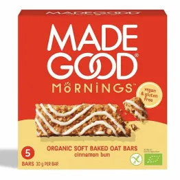 Batoniki Owsiane z Cynamonem Bezglutenowe Bio 150 g (5 x 30 g) - Made Good