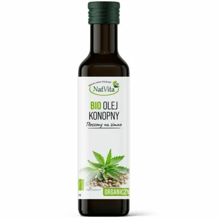 Olej Konopny Tłoczony na Zimno Bio 250 ml - Natvita