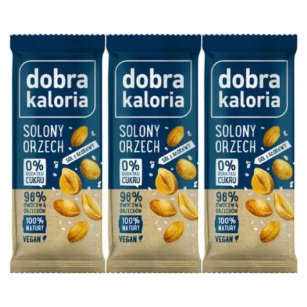 3 x Baton Owocowy Solony Orzech 35 g - Kubara