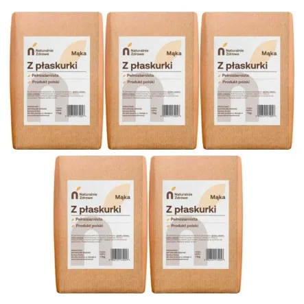 5 x Mąka z Płaskurki Pełnoziarnista Typ 2000 1 kg - Naturalnie Zdrowe