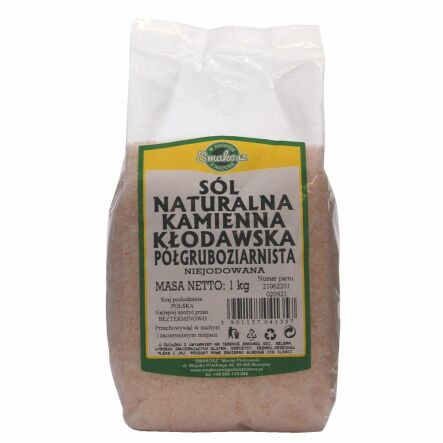 Sól Kamienna Kłodawska Półgruboziarnista Niejodowana 1 kg Smakosz