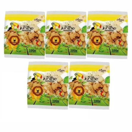 5 x Herbatniki Mini Jungle 100 g - Ania
