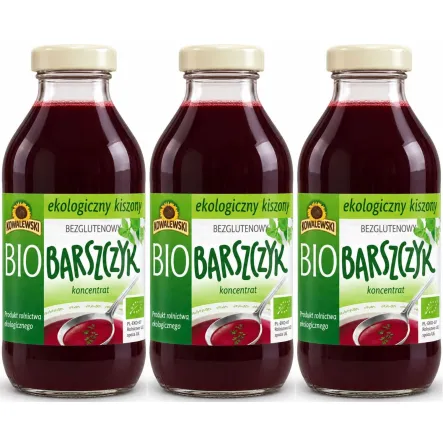 3 x Barszcz Czerwony Kiszony Koncentrat Bezglutenowy Bio 320 ml - Kowalewski