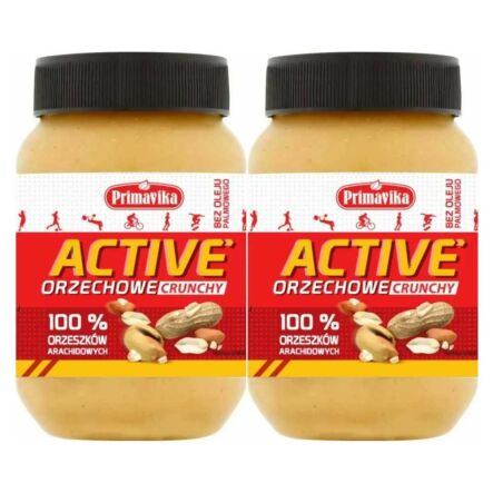 2 x Pasta Orzechowa ACTIVE Crunchy 470 g - Primavika