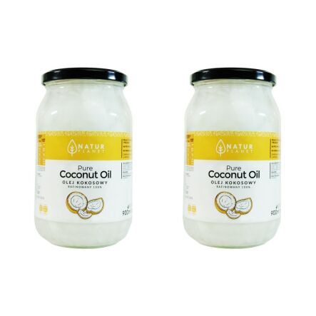 Zestaw 2 x Olej Kokosowy Bezzapachowy Rafinowany 900 ml  -  Natur Planet