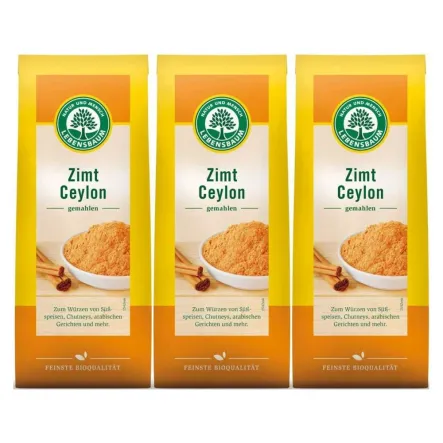 Zestaw 3 x Cynamon Cejloński Mielony Bio 50 g Lebensbaum