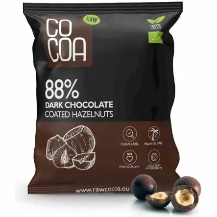 Orzechy Laskowe w Czekoladzie Ciemnej 88% Bio 70 g - Cocoa