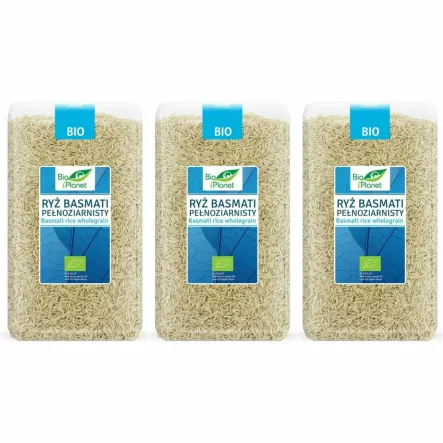 Zestaw 3 x Ryż Basmati Pełnoziarnisty Bio 1 kg - Bio Planet
