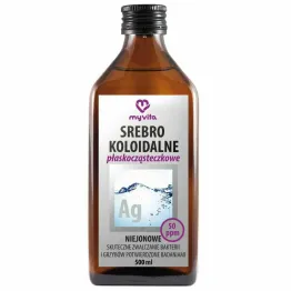 Srebro Koloidalne Płaskocząsteczkowe Niejonowe 50 ppm Płyn 500 ml - MyVita