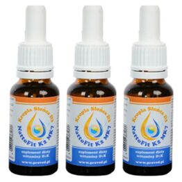 Zestaw 3 x Witamina k2mk7+ D3 w kroplach - NattoFit k2Mk7 + Kropla Słońca D3 20ml - Proved