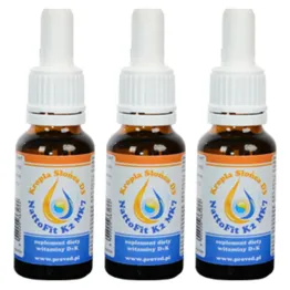 Zestaw 3 x Witamina k2mk7+ D3 w kroplach - NattoFit k2Mk7 + Kropla Słońca D3 20ml - Proved