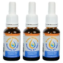 Zestaw 3 x Witamina k2mk7+ D3 w kroplach - NattoFit k2Mk7 + Kropla Słońca D3 20ml - Proved