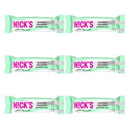 6 x Baton Proteinowy z Kremem z Orzechów Laskowych w Mlecznej Czekoladzie 50 g - Nicks