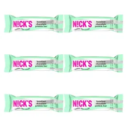 6 x Baton Proteinowy z Kremem z Orzechów Laskowych w Mlecznej Czekoladzie 50 g - Nicks