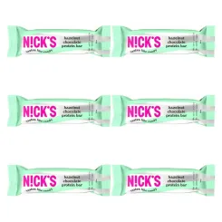 6 x Baton Proteinowy z Kremem z Orzechów Laskowych w Mlecznej Czekoladzie 50 g - Nick's
