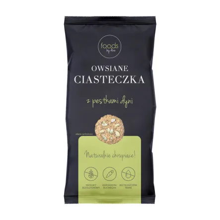 Ciasteczka Owsiane z Dynią 100 g - Foods by Ann - Przecena Krótka Data Minimalnej Trwałości