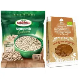 Słonecznik Łuskany 1 kg - Targroch  + Cynamon Cejloński Mielony Eko 50 g - Dary Natury