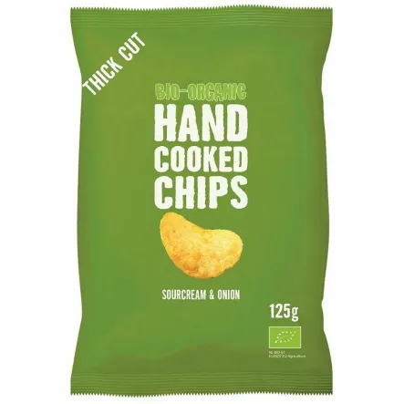 Chipsy Ziemniaczane Cienko Krojone Śmietankowo-Cebulowe Bio 125 g - Trafo - Przecena Krótka Data Minimalnej Trwałości