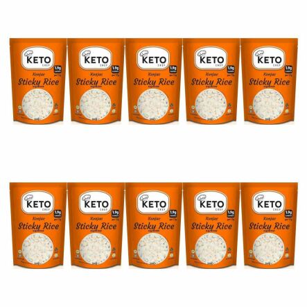 10 x Makaron Konjac w Kształcie Ryżu (Sticky Rice) do Sushi 200 g - Keto Chef