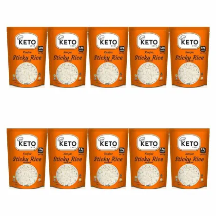 10 x Makaron Konjac w Kształcie Ryżu (Sticky Rice) do Sushi 200 g - Keto Chef