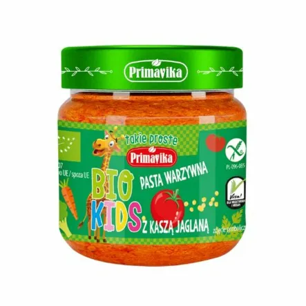 BIO Kids Pasta Warzywna z Kaszą Jaglaną 160 g - Primavika