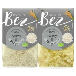 Makaron Ryżowy Krajanka Bezglutenowy BIO 250 g + Makaron Ryżowy Świderki Bezglutenowy Bio 250 g - Bartolini