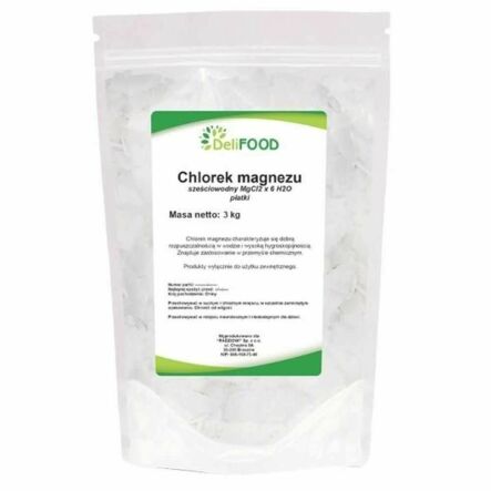 Chlorek Magnezu Sześciowodny Płatki 3 kg - DeliFood