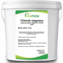 Chlorek Magnezu Sześciowodny Płatki 3 kg - DeliFood