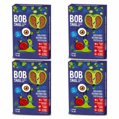 4 x Przekąska Jabłkowo - Borówkowa z Owoców Bez Dodatku Cukru 60 g - Bob Snail