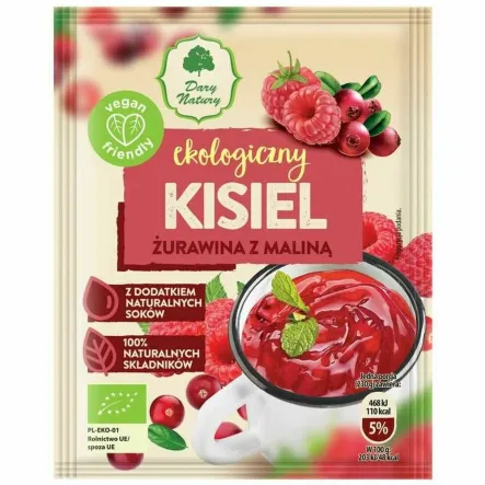 Kisiel do Kubka Żurawina z Maliną Eko 30 g - Dary Natury