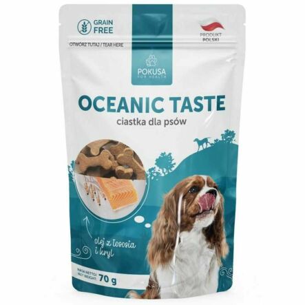 Ciastka dla Psów Olej z Łososia i Kryl -Oceanic Taste 70 g - Pokusa