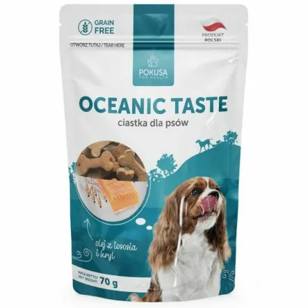Ciastka dla Psów Olej z Łososia i Kryl -Oceanic Taste 70 g - Pokusa